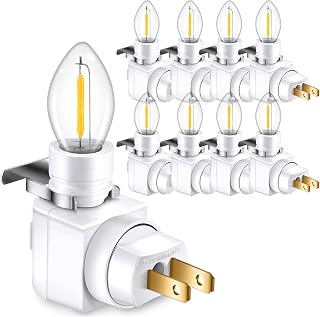 Reginary 8 Pcs Plug in Night Light Module Includes 7 Watt Bulb Plug in Night Light Set for Making Your Own DIY Decorative Night Lights, Wall, Bathroom, Hallway, Garage, Bedroom, Nursery, Christmas