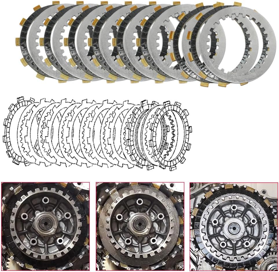 Clutch Kit & Friction Steel Plate & Complete Gasket for Yamaha Raptor 660 660R 660 660R SE YFM660R YFM 2001 2002 2003 2004 2005 OEM# 4PT-16371-00-00 3YF-16351-00-00