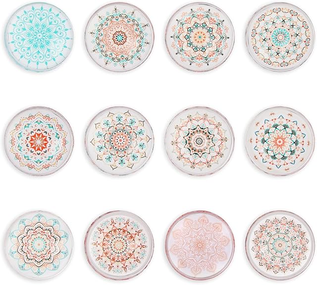 STARUBY 12PCS Fridge Magnet Small Refrigerator Magnets Flower Pattern Classroom Magnets Sets Refrigerator Magnets For Whiteboard, Map, Home Decoration, Arts Crafts, Office Organizing