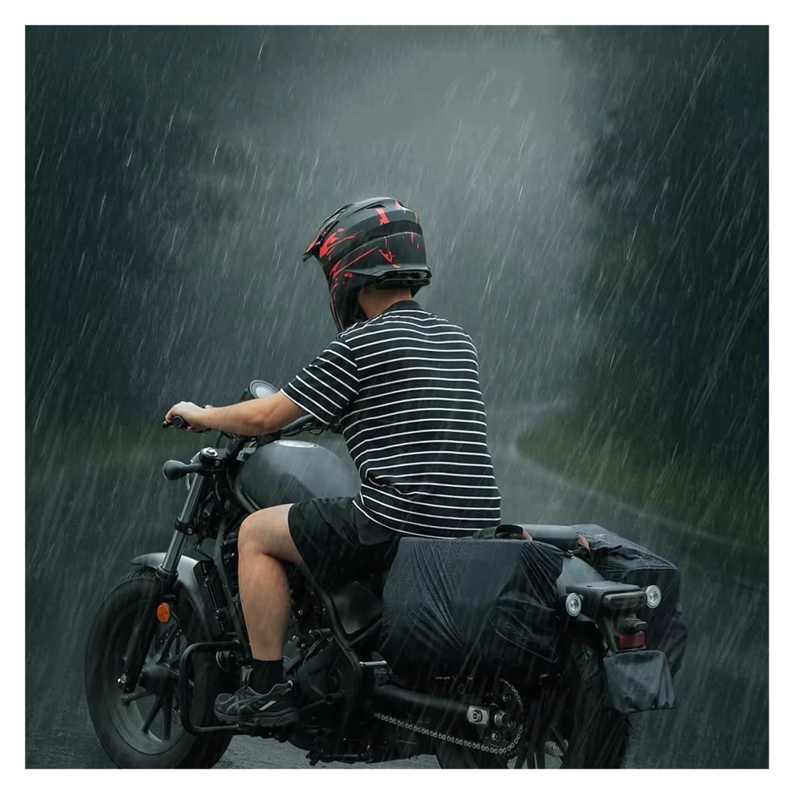 Borsa Posteriore Moto Borse Laterali Per Moto Tela Cerata Retrò 36 Litri Con Copertura Antipioggia Universale Per Sella Touring Cruiser Cafe