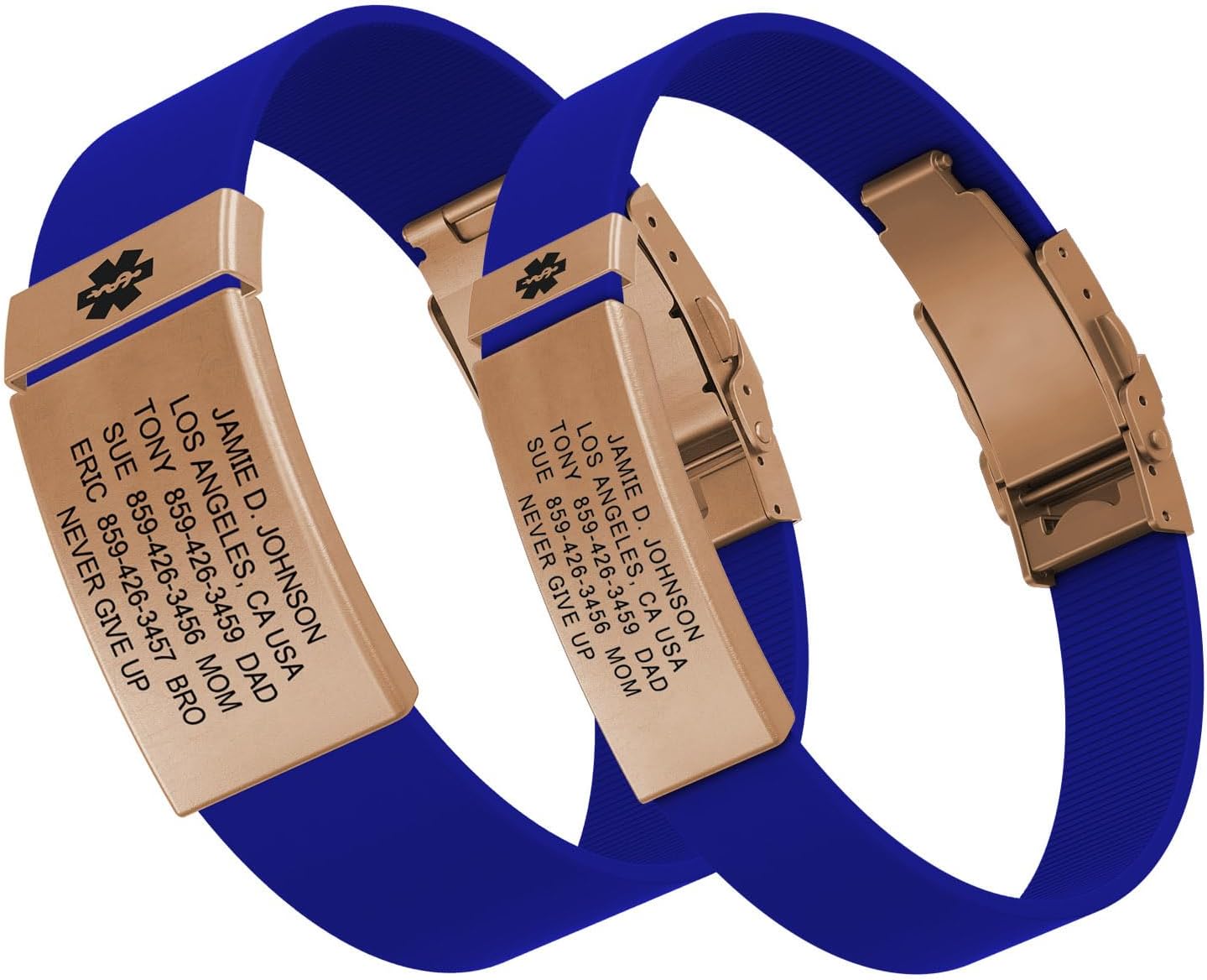 ROAD iD Personalized Medical Identification Bracelet - Premium ID Wristband with Medical Alert Badge - Silicone Clasp