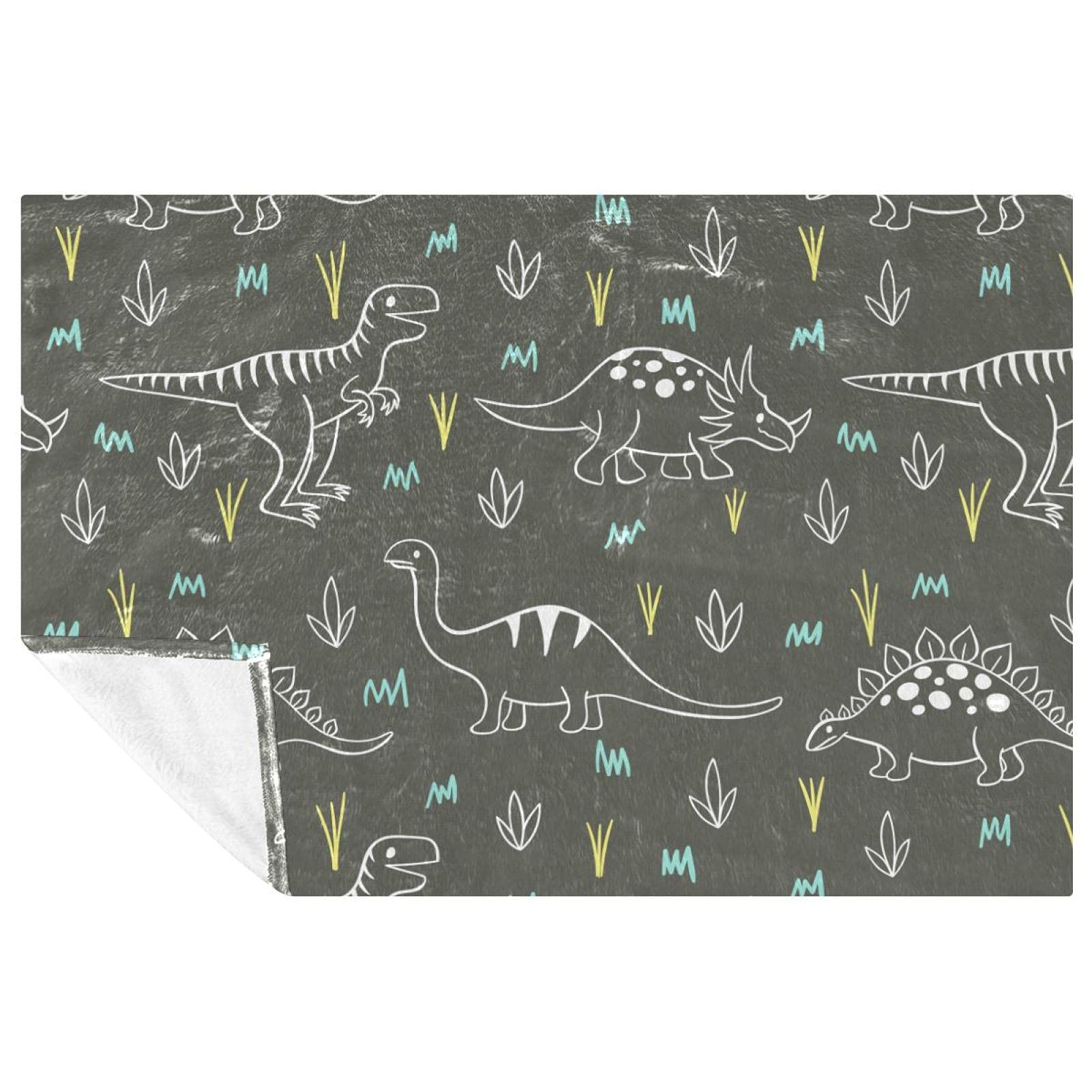 Couverture douce dinosaures gris pour des moments complices en famille
