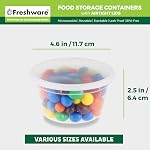 Freshware Conteneurs de stockage des aliments [50 Réglé] 12 oz Conteneurs de délices en plastique avec des lides, des slimes, des soupes, des préparations alimentaires BPA Gratuit Empilable Exclusivité Micro-ondes / Lave-vaisselle / Congélateur Safe
