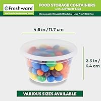 Vista 3 de Freshware Contenedores de almacenamiento de alimentos [50 juegos] recipientes de plástico de 12 onzas con tapas, slime, sopa, recipientes