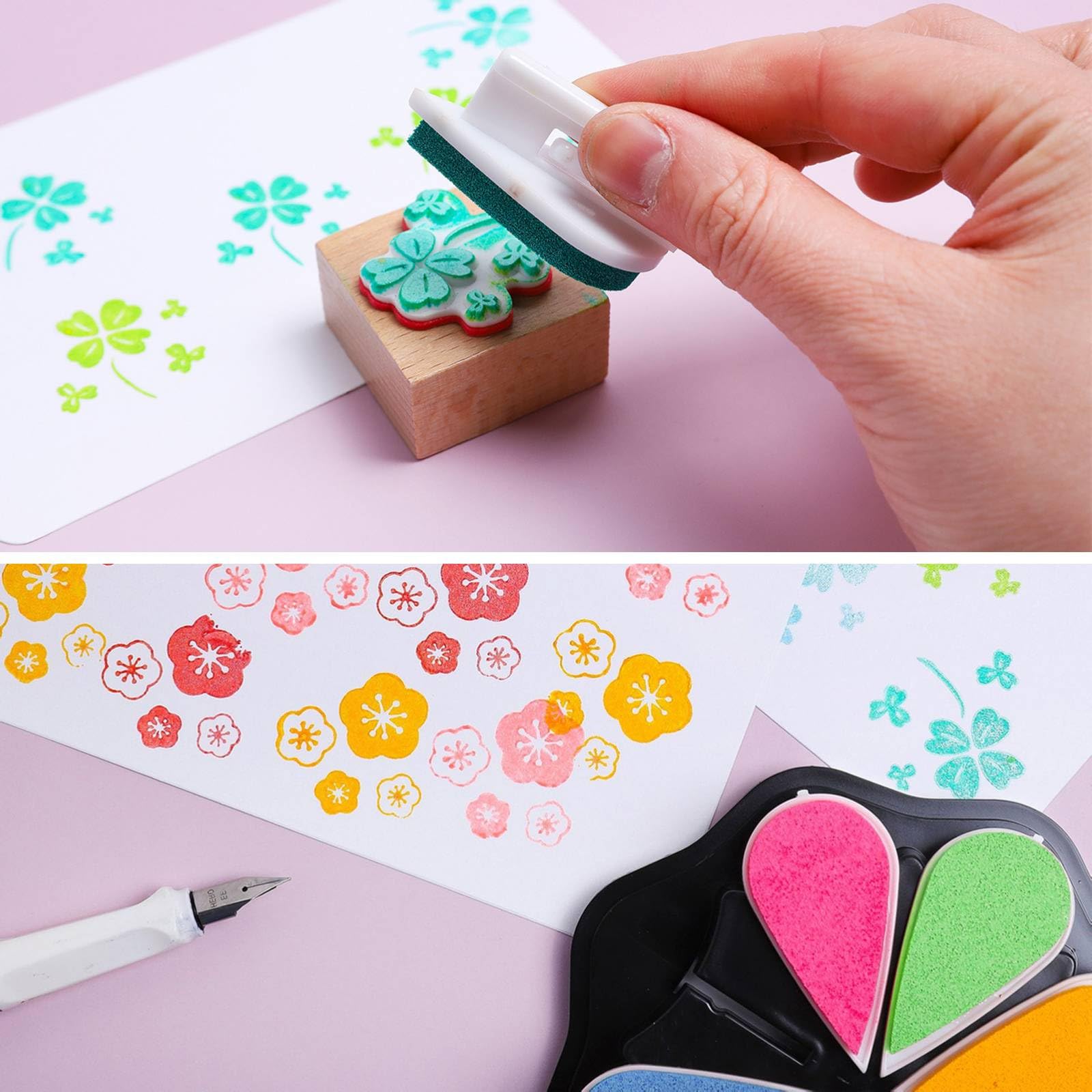 16 Tamponi Colorati Per Timbri | Inchiostro Lavabile | Per Disegni, Scrapbooking E Fai Da Te - Foto 9