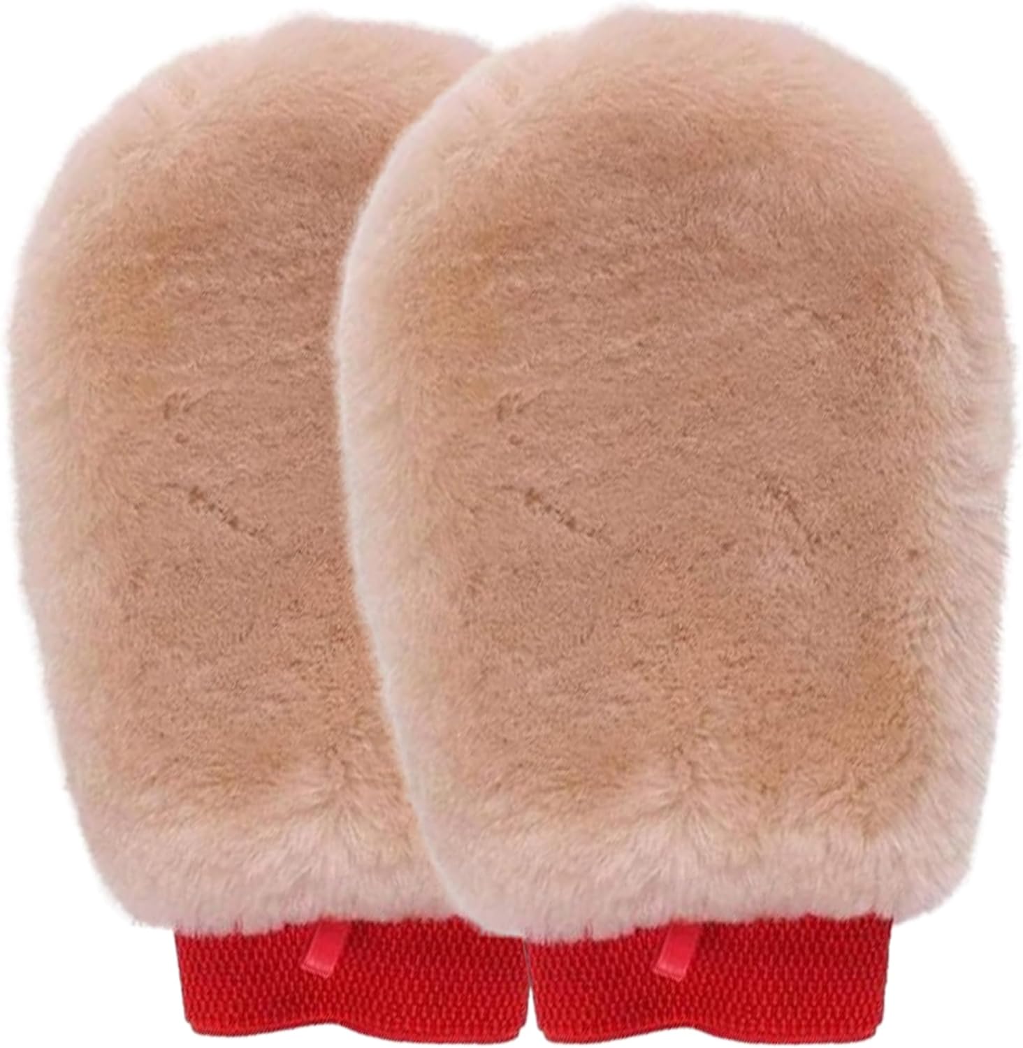 Genuine Sheepskin Horse Grooming Mitt for Gentle Grooming & Massage(2-Pack)