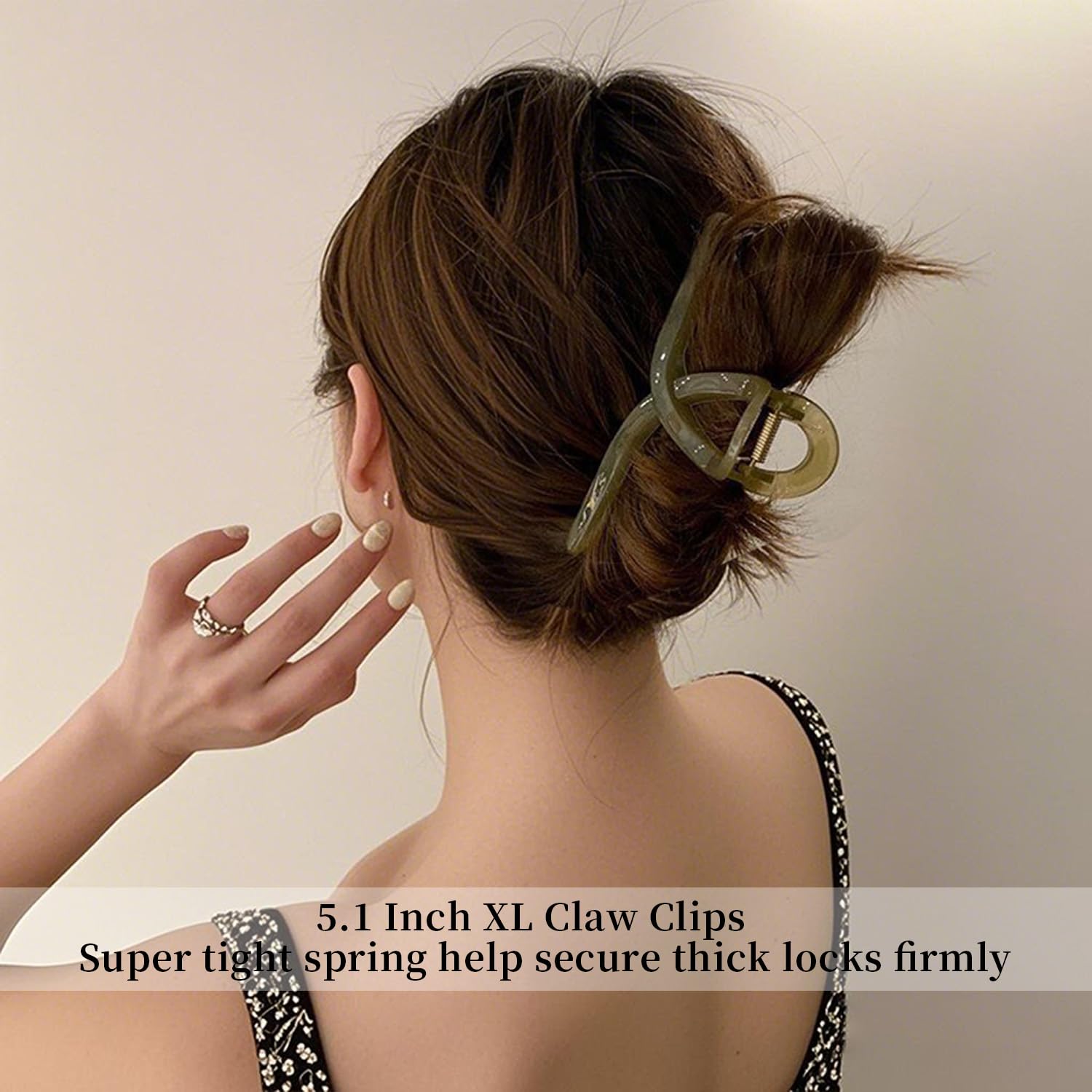 5 Inch Extra Large Claw Clips, 13 cm No Slip Jelly Jumbo No Slip XL Hair Clips for Thick Long Curly Hair, Big Hair Claw Clips, 5 Pack - Image 8
