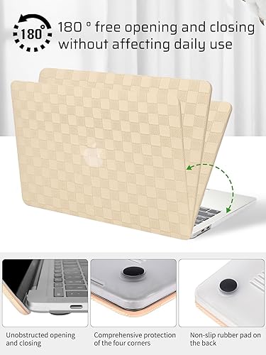 Miniatura 41 de Seorsok Compatible con MacBook Air de 13 pulgadas 2022 2021 2020 2019 2018 versión A1932 A2179 M1 A2337 Touch ID, elegante funda rígida de plástico