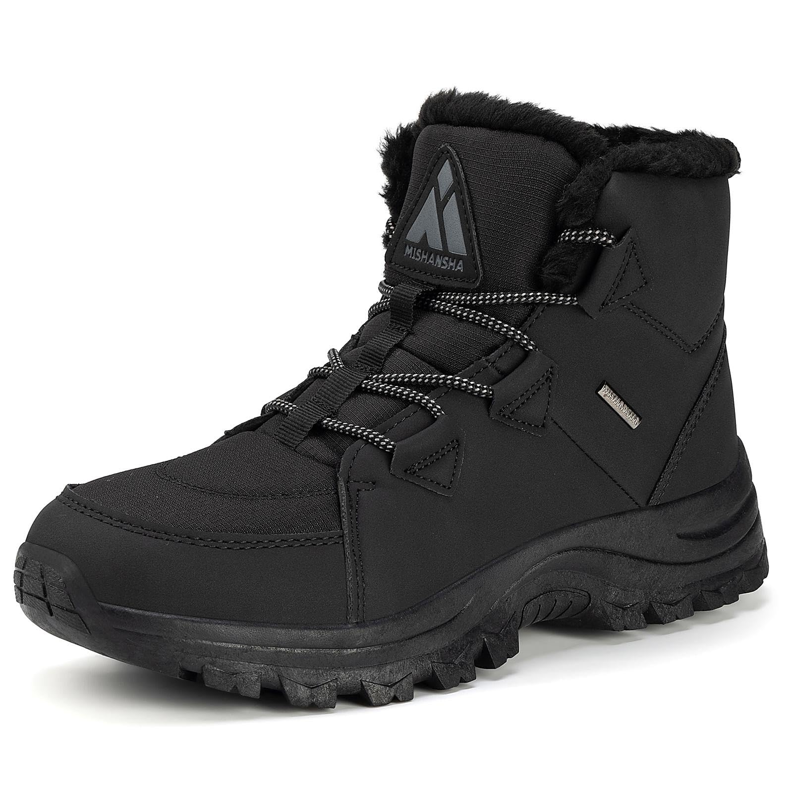 Mishansha Scarpe Donna Invernali Pelo Boots | Stivaletti，Impermeabili，Antiscivolo，Termico，per Passeggiate，Sci，Campeggio, Tempo