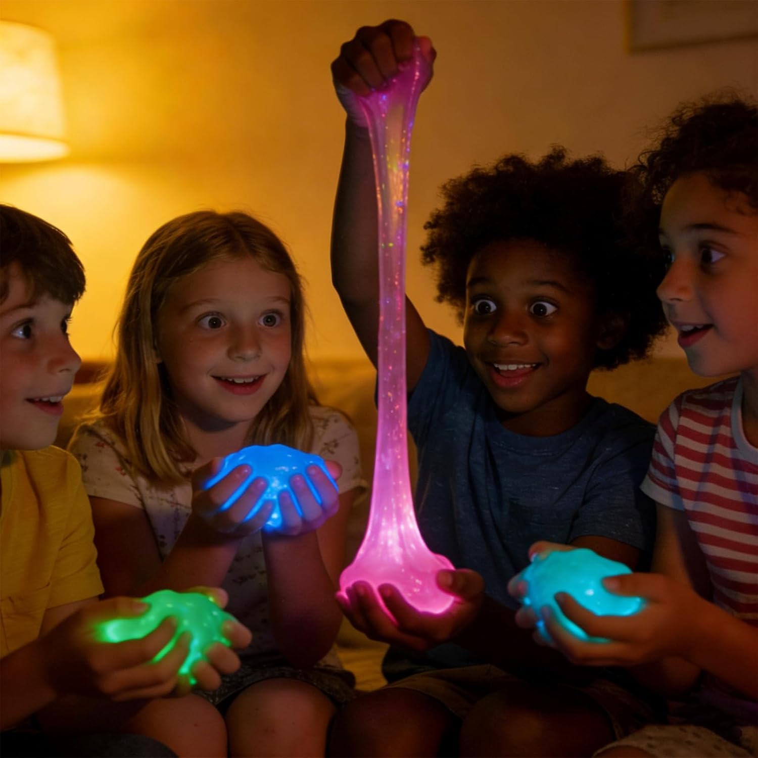 8 Packs Galaxy Glow-in-The-Dark Space Slime Kit, Non Sticky, Super Soft Sludge Toy, Birthday Gifts, Party Favors Gifts for Kids
