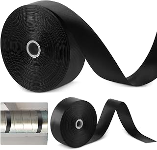 Frienda 2 Rolls Heavy Duty Duct Strap, 300 ft x 1.97 Inch Black Duct Aid Webbing Straps, Wide Webbing Strap Support Belt for Building & Home Improvement