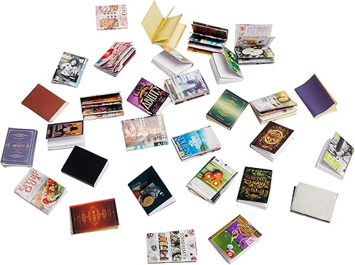 30PCS 1:12 Scale Miniatures Doll House Books Mini Books Books for Mini House Decor