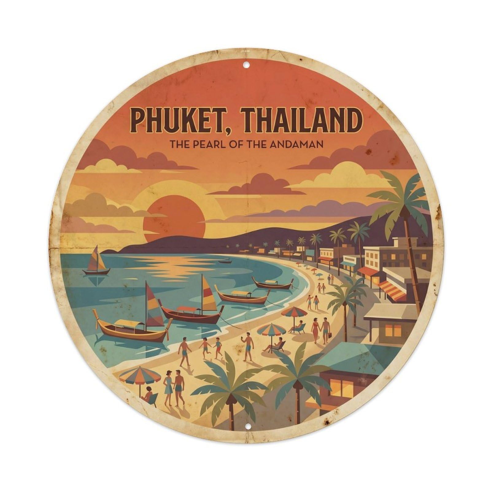 Phuket Patong Beach Sunset Sunrise Paradise Metal Tin Sign