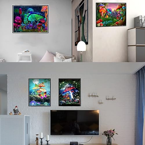 Miniatura 8 de Liccyy Paquete de 4 kits de pintura de diamantes 5D para principiantes de adultos con todas las herramientas, pinturas de arte de taladro de cristal