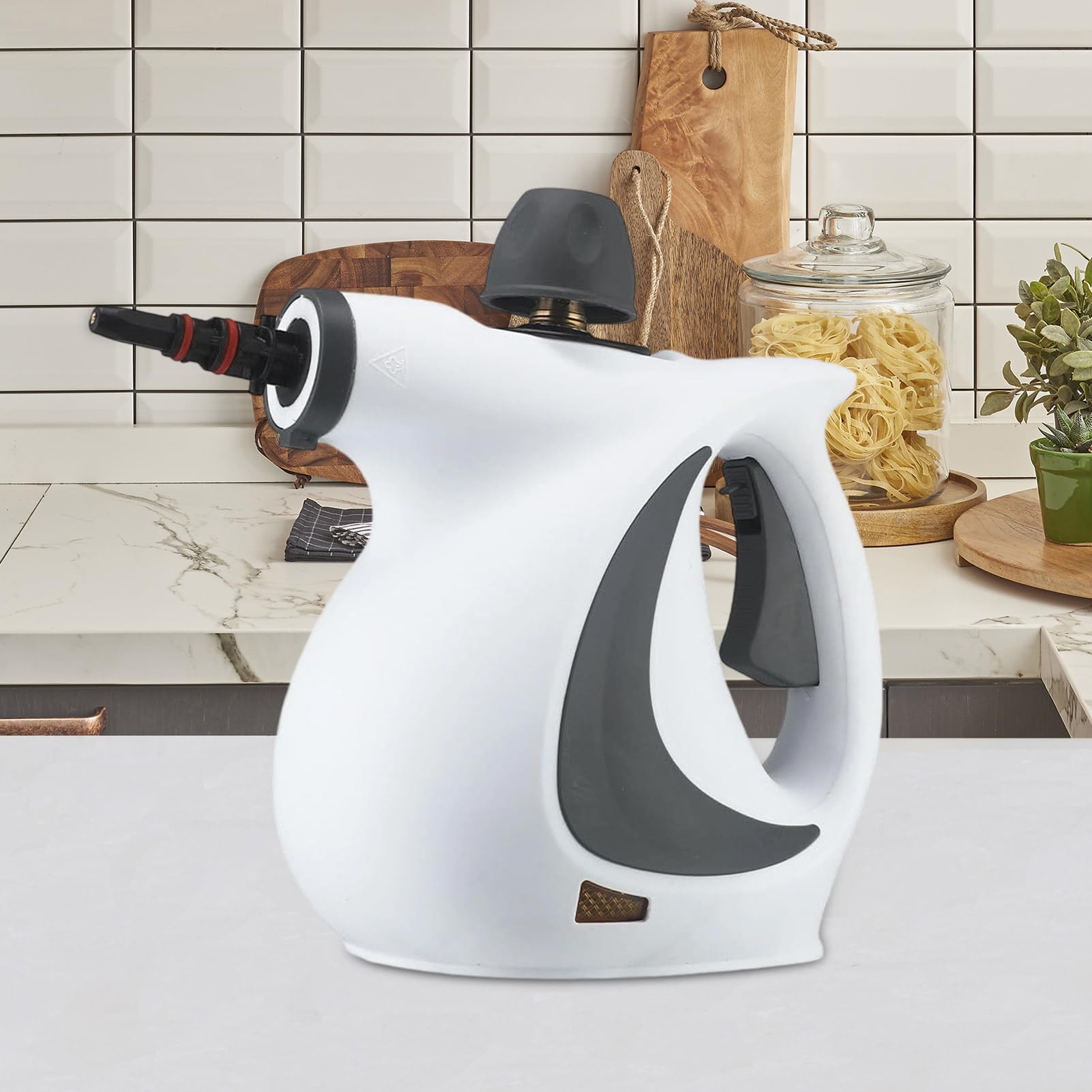 Limpiador de vapor – Detergente de vapor manual para baldosas | Quitamanchas eléctricas con 12 accesorios para suelos de parquet, moqueta sofá, zona de animales, detalle de coche, de ropa