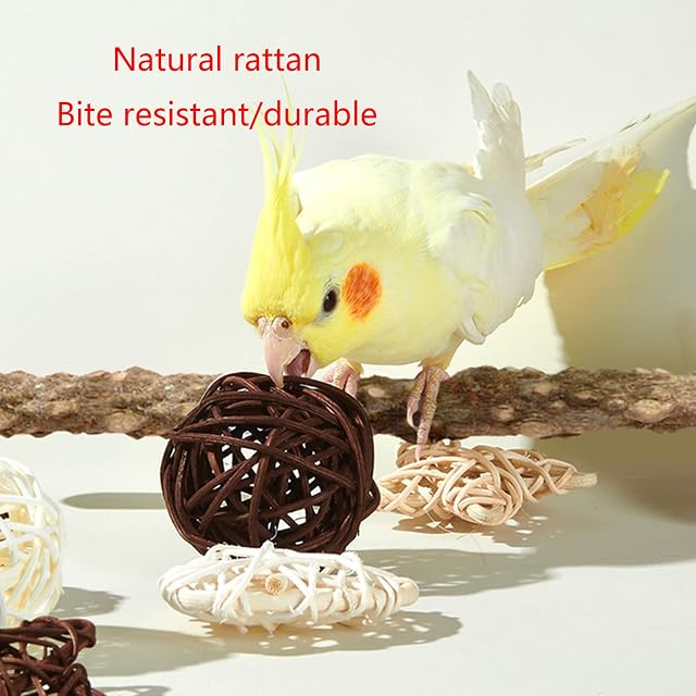 Foto 7 de 7 de Juguete para pájaros, loros, juguete para masticar, jaula de pájaros, bolas de ratán, mordeduras, jaula