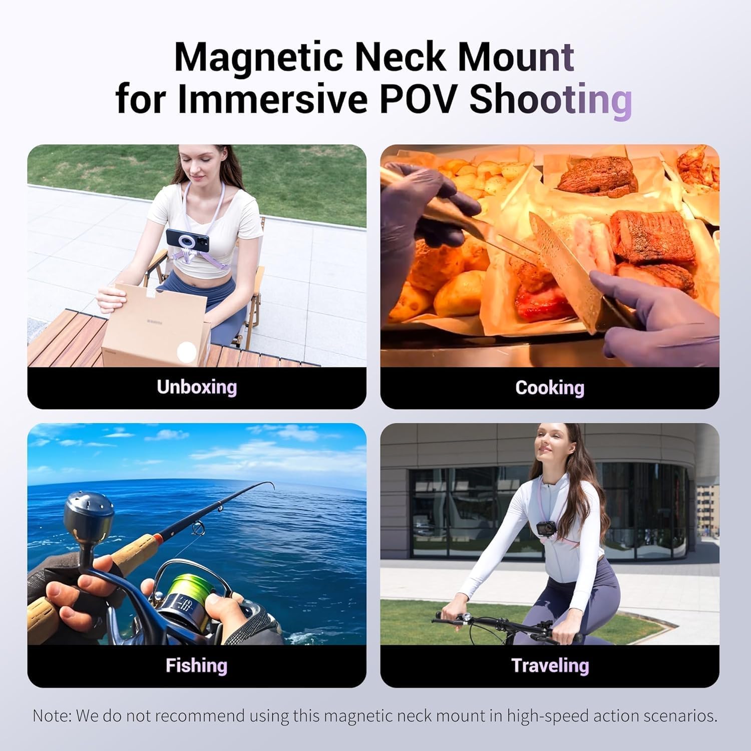 Magnetic Neck Phone Mount for Recording,Lightweight POV/Vlog Selfie Mount Chest Neck Phone Holder Stand with 3 Removable Arm & Quick Release Design,Content Creator for iPhone Android & Action Camera image 2