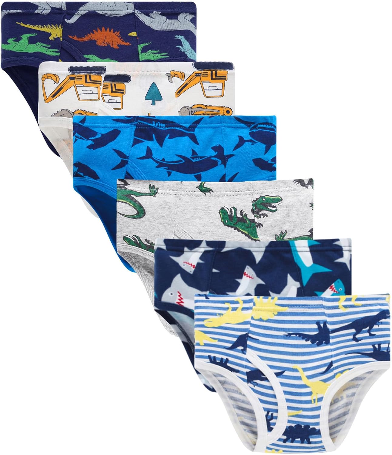 Little Boys Briefs Dinosaur Shark Truck Space Toddler Kids Baby Underwear 6/3-Pack