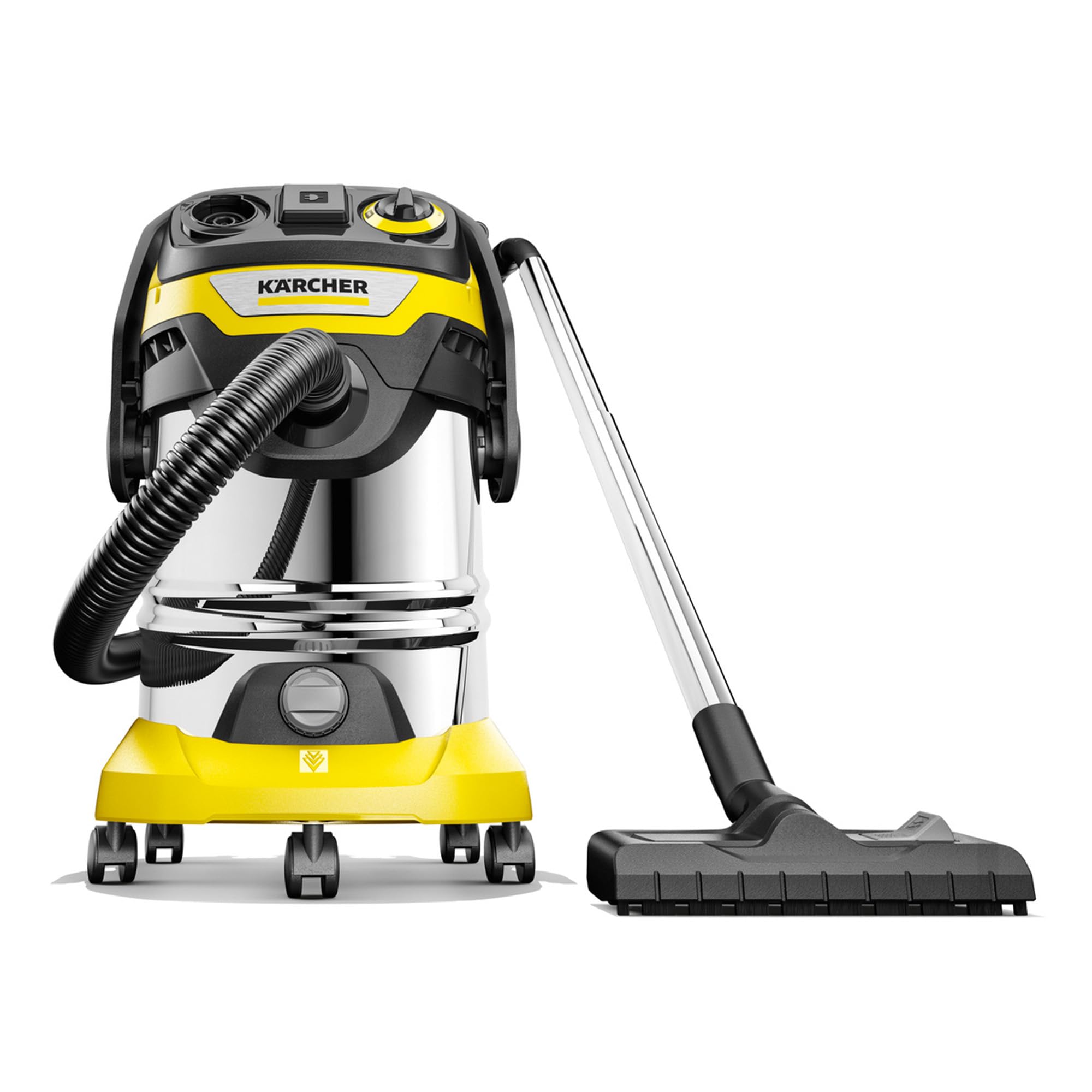 KärcherWD 6 P S Multi-Purpose 8 Gallon Wet/Dry Shop Vacuum Cleaner with Attachments – Blower Feature, Semi-Automatic Filter Cleaning, Space-Saving Design, Heavy Duty