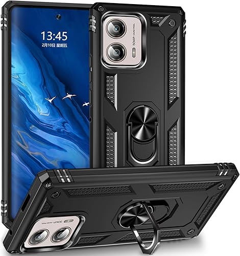 Miniatura 1 de Carcasa de grado militar para Motorola Moto Edge Plus 2023, anillo giratorio de metal 360 grados, soporte de soporte, armadura, resistente a prueba