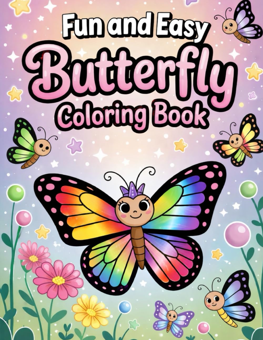 Fun and Easy Butterfly Coloring Book: Cute, Simple & Relaxing Butterfly Coloring Pages for Kids and All Ages