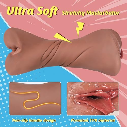 Miniatura 4 de Juguetes sexuales de coño de bolsillo 2 en 1 para hombres  Muñecas sexuales realistas con vagina texturizada realista 3D vagina apretada de 75