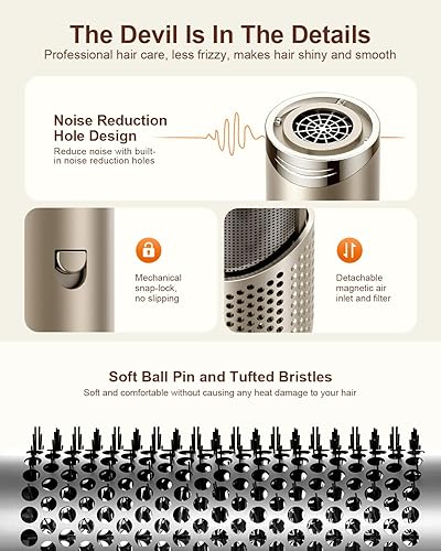 Miniatura 7 de 5-in-1 Professional Hair Dryer Brush, Powerful Multi-Styler with Auto-Wrap Curlers, Fast Drying Curling Straightening Volumizing Without Heat