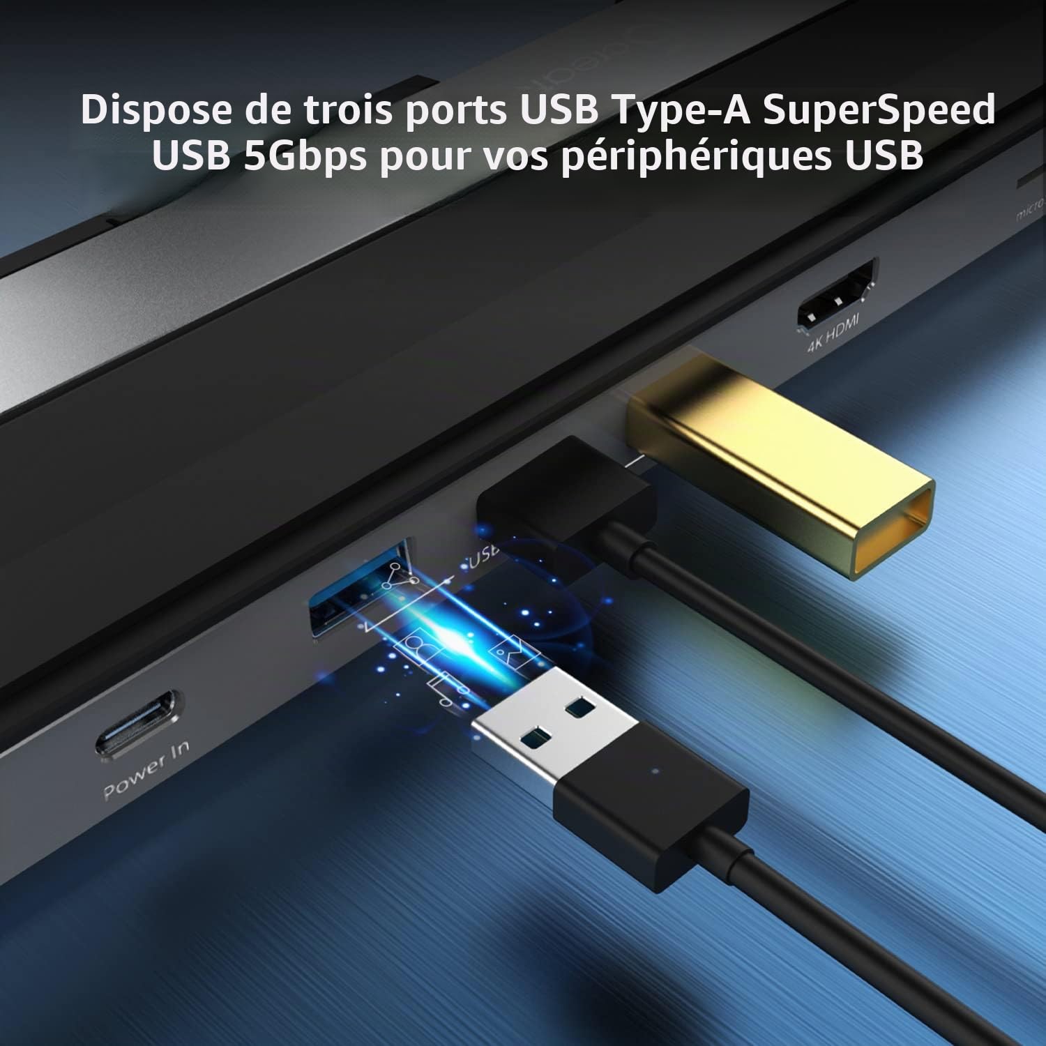 j5create Station d'accueil USB-C 4K HDMI (9-en-1) | 4K HDMI, 3 USB-A 5Gbps, lecteur cartes, PD 100W, Gigabit Ethernet, audio combo, MacBook, PC Windows USB-C (JCD533)
