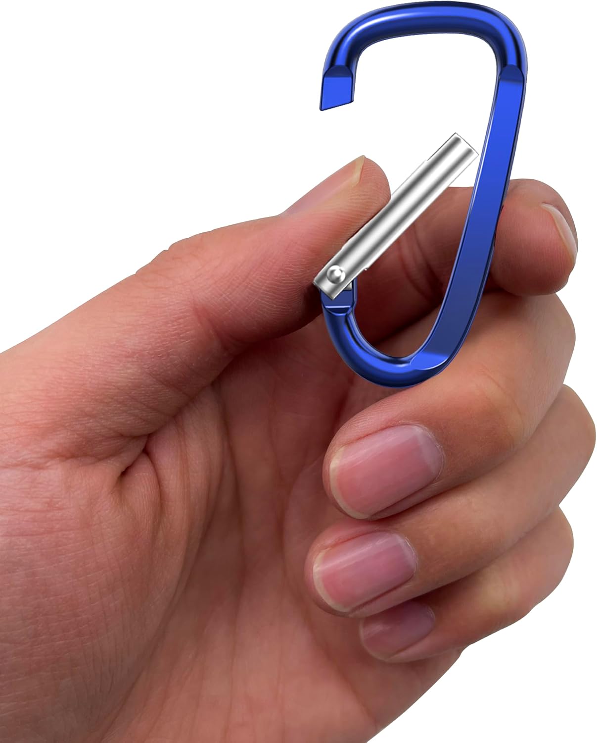 2.4" 24pcs Small Carabiner Clip Keychain, Aluminum D Ring Shape Clips with Keyring Keychain Hook image 5