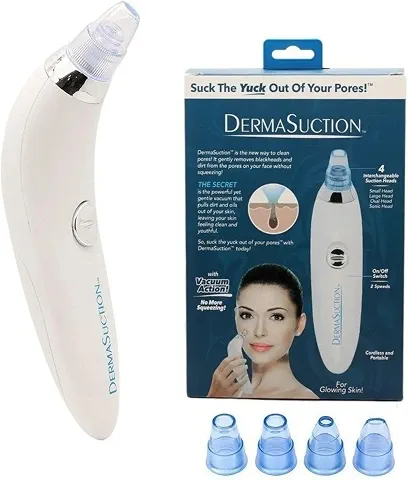 Aparelho Removedor de Cravos e Espinhas - Sugador de Impurezas Facial a Vácuo, Sem Fio e Portátil, Inclui 4 Cabeças Intercambiáveis