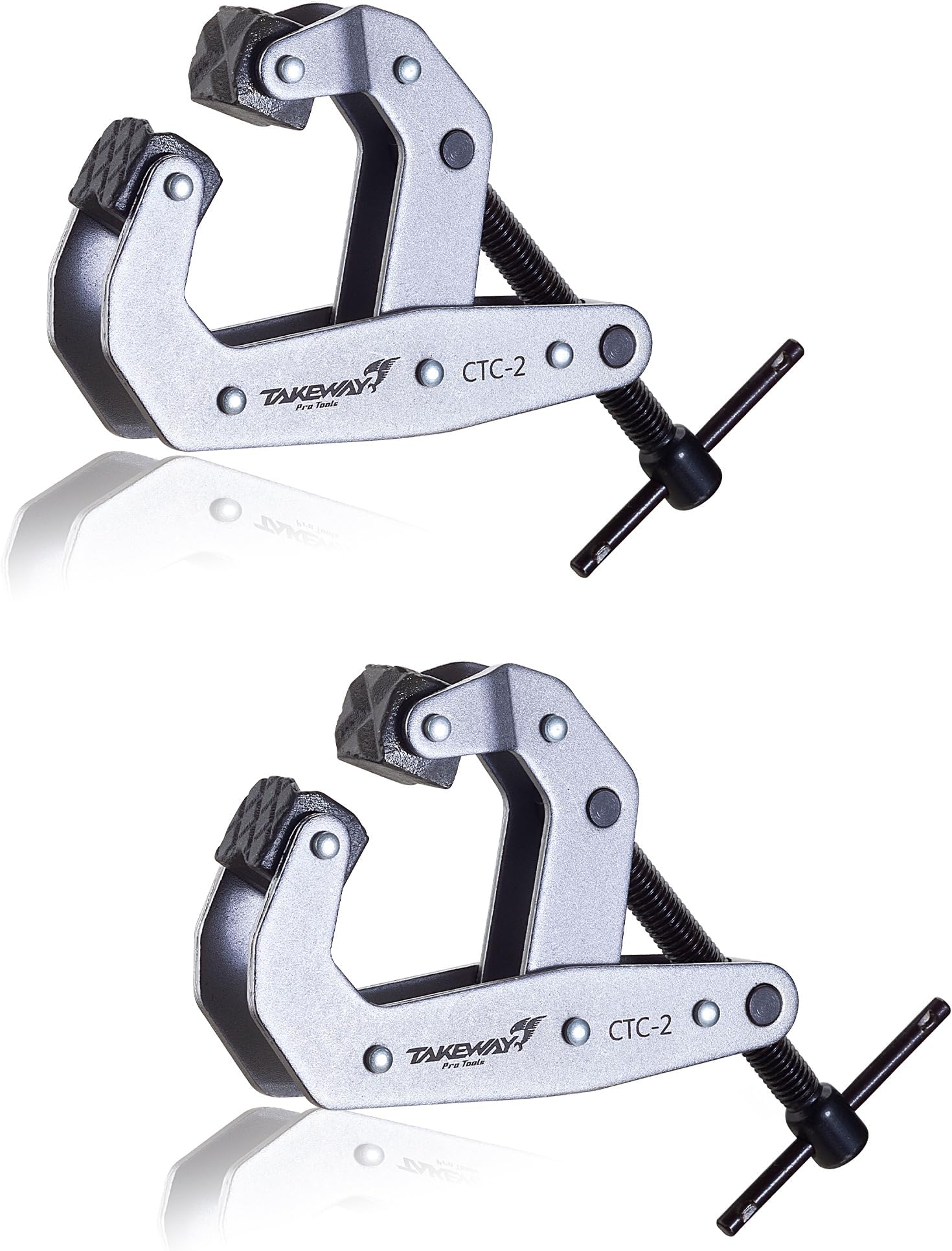Clamp with T-Handle, Welding and Fabricating, Multi-Purpose Lever Clamp, Cantilever Arm Clamps For Secure Hold, 2" Opening Capacity, 2 Pack