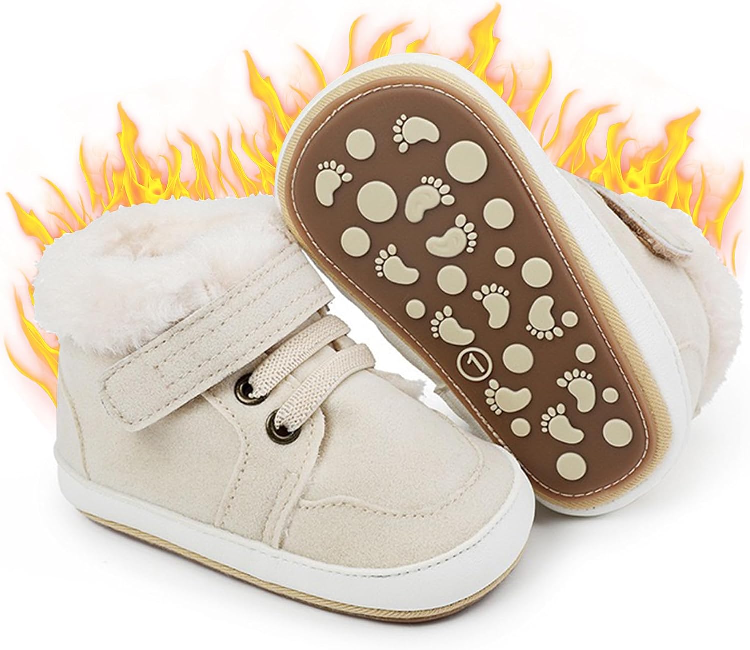Baby Boys Girls High Top Ankle PU Leather Sneakers Soft Rubber Sole Infant Moccasins Newborn Oxford Loafers Anti-Slip Toddler Wedding Uniform Dress Shoes