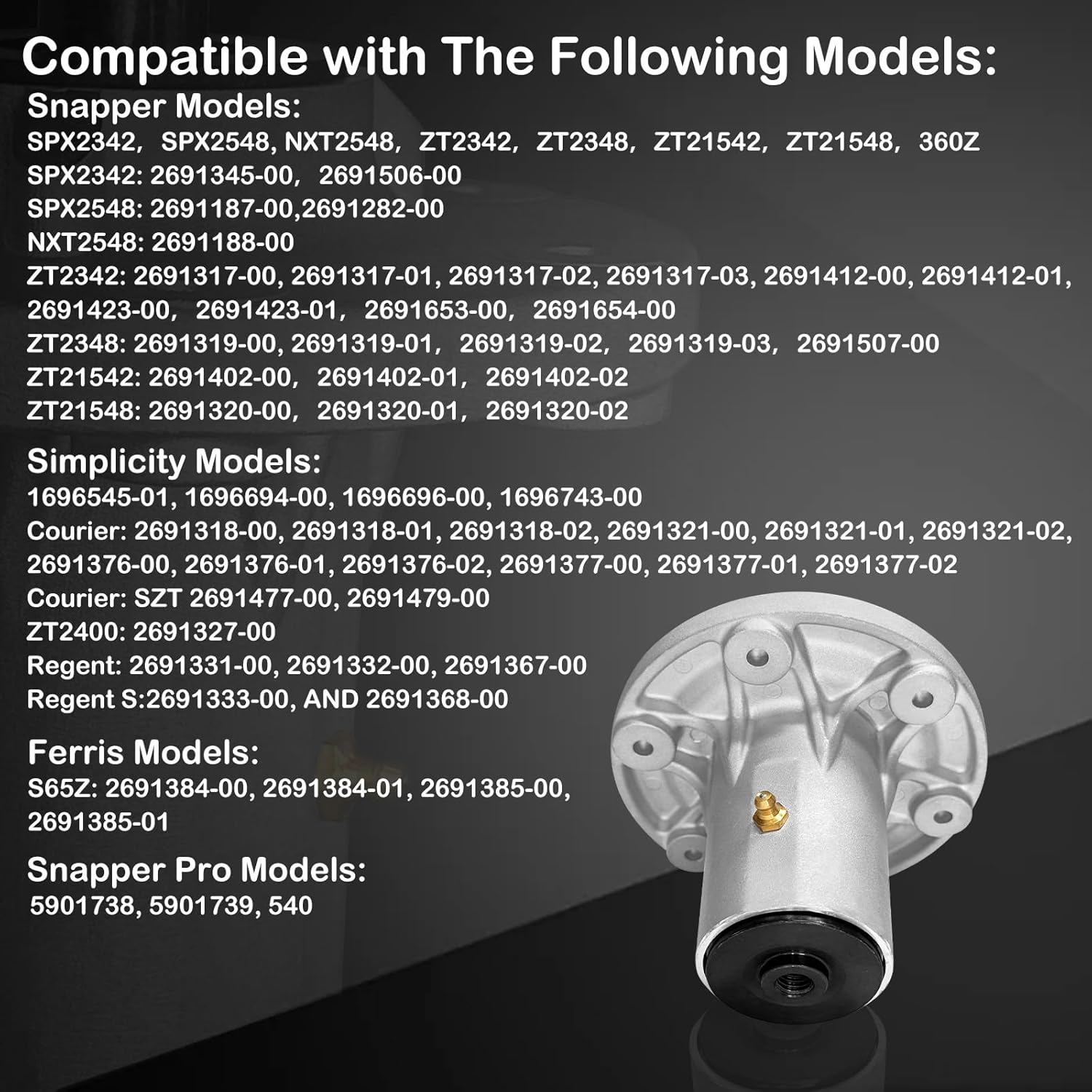 ASKALL Deck Spindle Replace 1757364YP 84003173 5416763 1761445 Compatible with Simplicity Courier Snapper Pro Models ZT2400 ZT2348 SPX2548 SPX2342 NXT2548 ZT21548 ZT21542 ZT2342