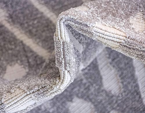 Miniatura 7 de Unique Loom Sabrina Soto Outdoor Collection - Alfombra geométrica, moderna, vibrante y enrejada contemporánea, 5 x 8 pies, grismarfil