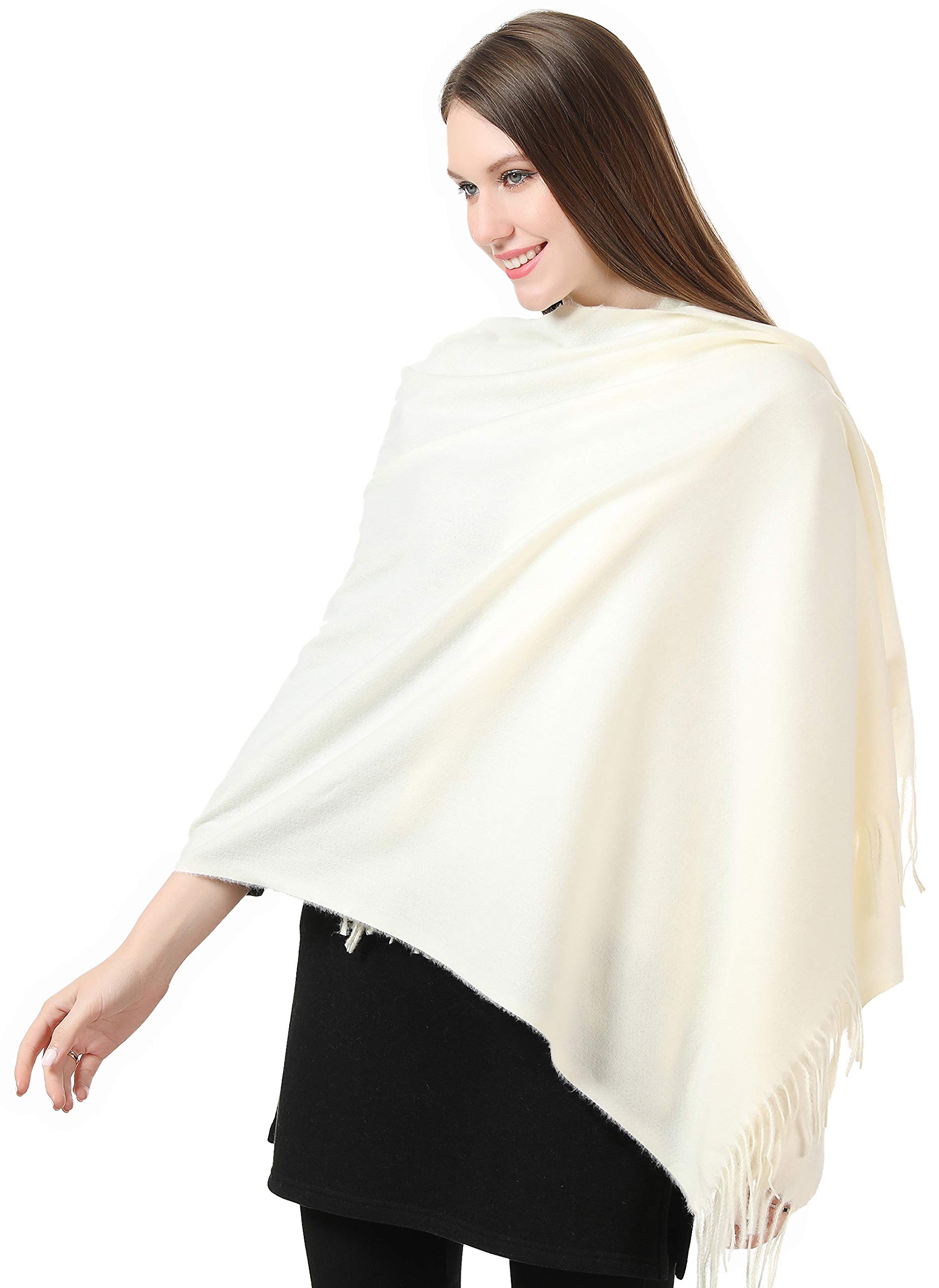 Essential Cozy Warm Shawls Scarves Scarf for Women this Winter Autumn Fall (Ivory Cream)
