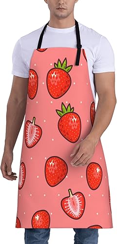 Miniatura 9 de Gkyygk Womens Apron with Pockets Adjustable Strap at Neck & Waist Ties for Cooking Baking BBQ Men Women
