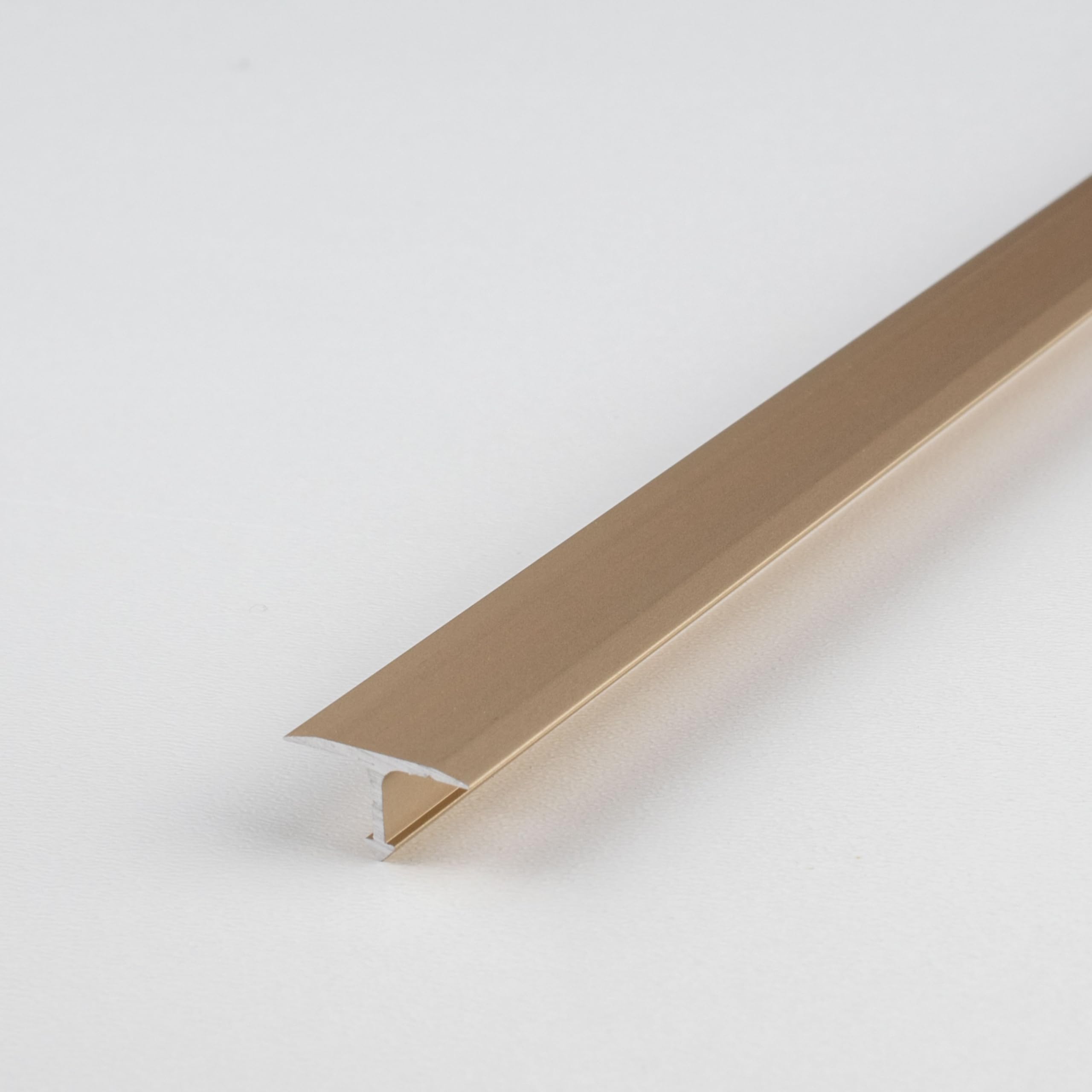 PROVISTON Bauprofil | 7 x 25 x 2500 mm | T-Profil Montageprofil Metallprofil Bodenprofil Aluminium eloxiert Bronze Hell