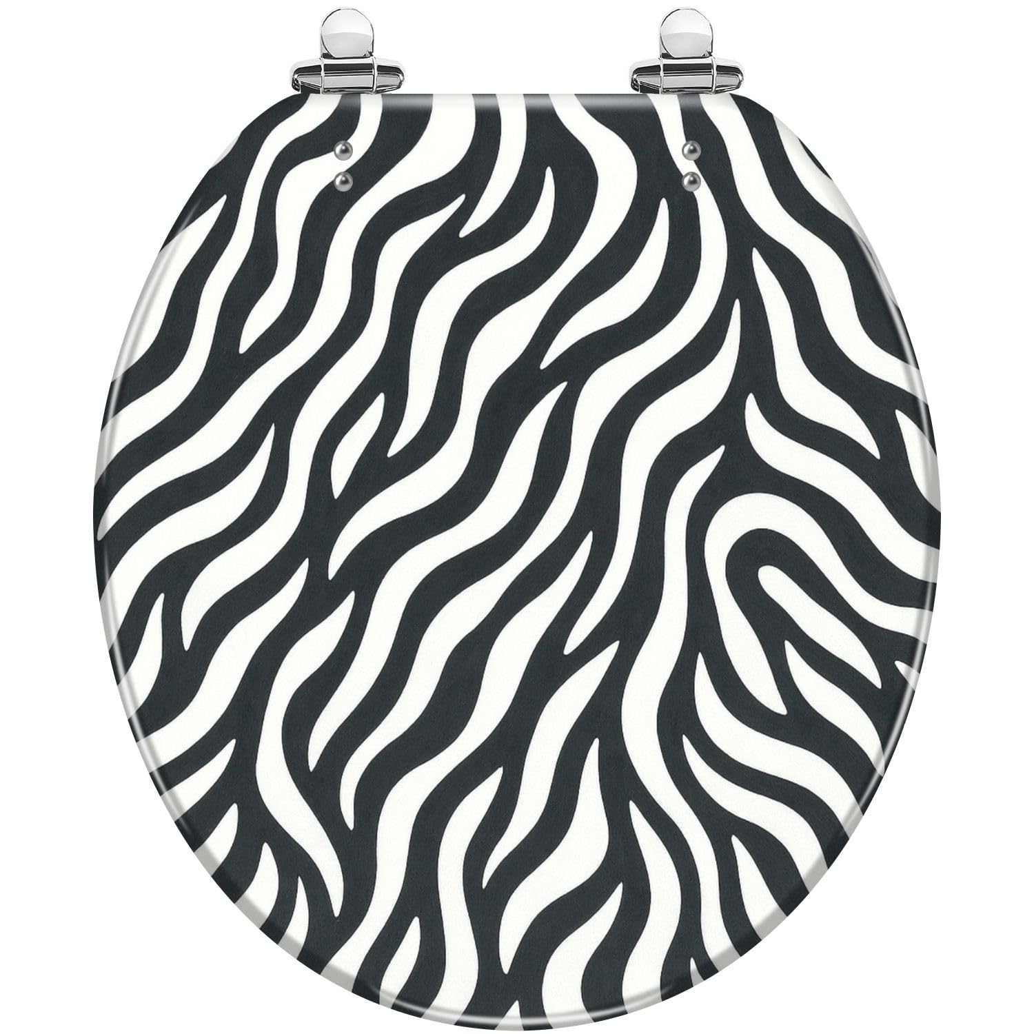 Tazyyzuu Multi2 Creative Gold Green Tropical Palm Leaves Resin Round Toilet Seat Slow Close Lid With Quick-Release Hinges(,16.5X14.5)
