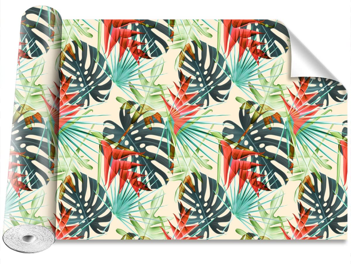 Papier peint feuilles tropicales camouflage protection murale durable salon Tulup Bricolage