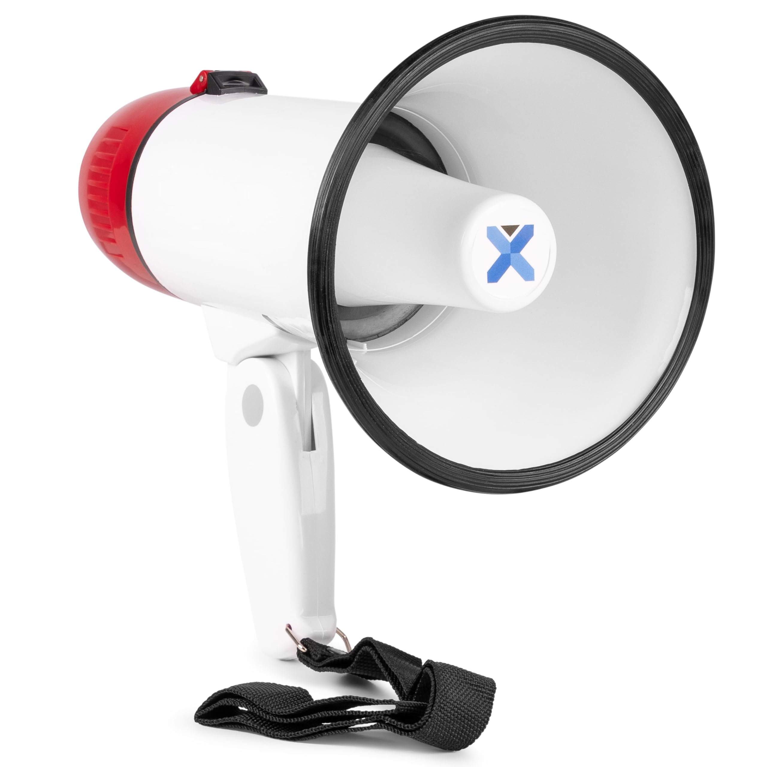 VONYX MEG018 Mégaphone Compact 18W, Idéal pour Manifestations et Matchs Sportifs - Jusqu'à 600 Mètres, Fonctions Enregistrement et Sirène, Poignée avec Dragonne, Réglage du Volume