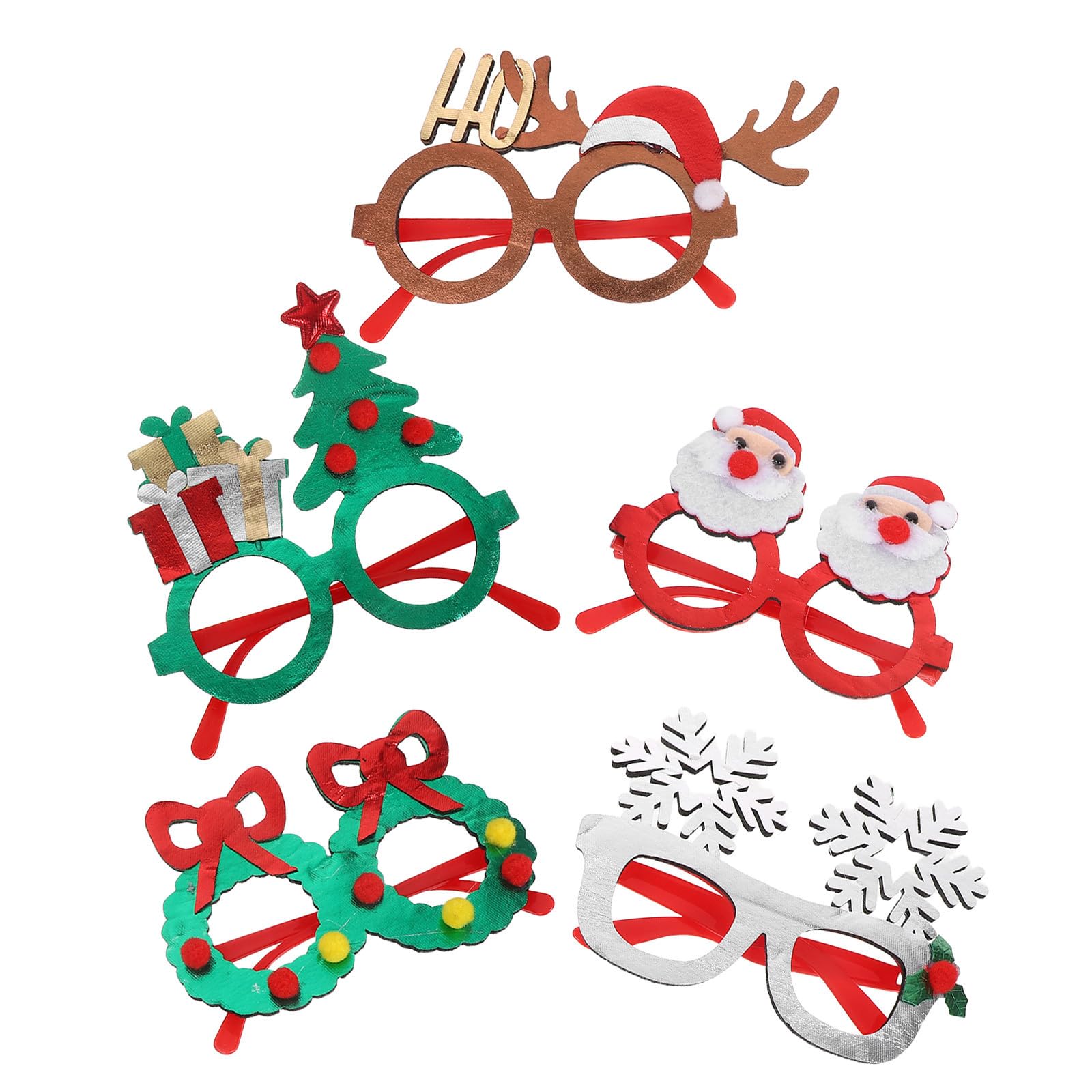 TOYANDONA 20 Piezas Gafas Navideñas de Fiesta Patrón de Copos y Árboles