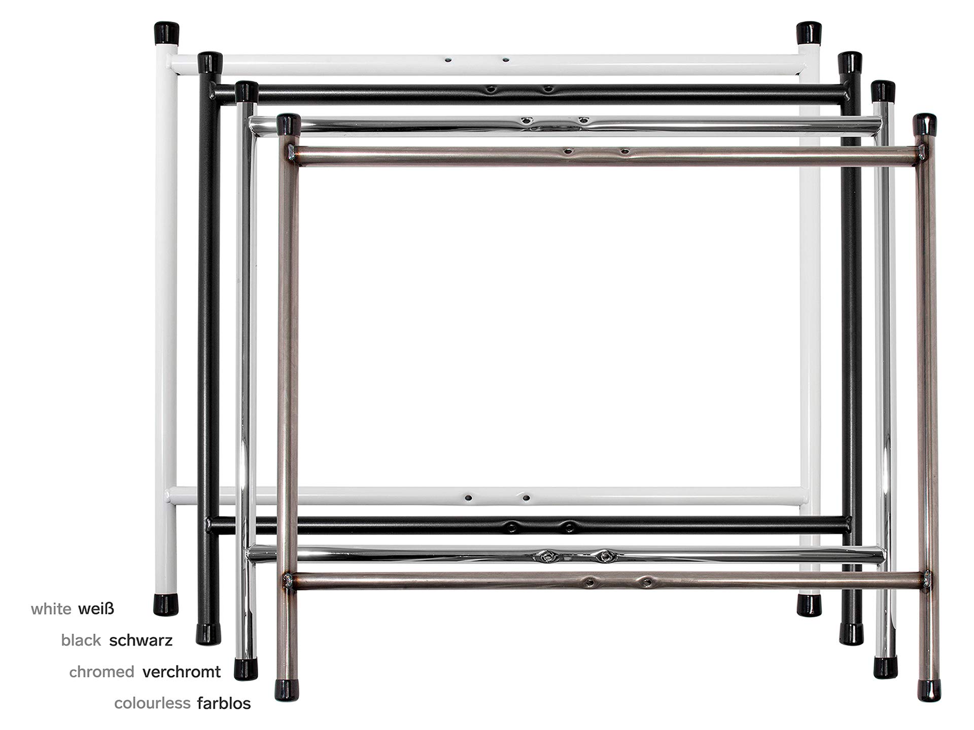 Modulor Tischgestell E2, idealer Besprechungstisch (72 x 70 x 135 cm) mit mittiger Kreuzstrebe, Unterbau ohne Tischplatte für Schreibtisch, schwarz