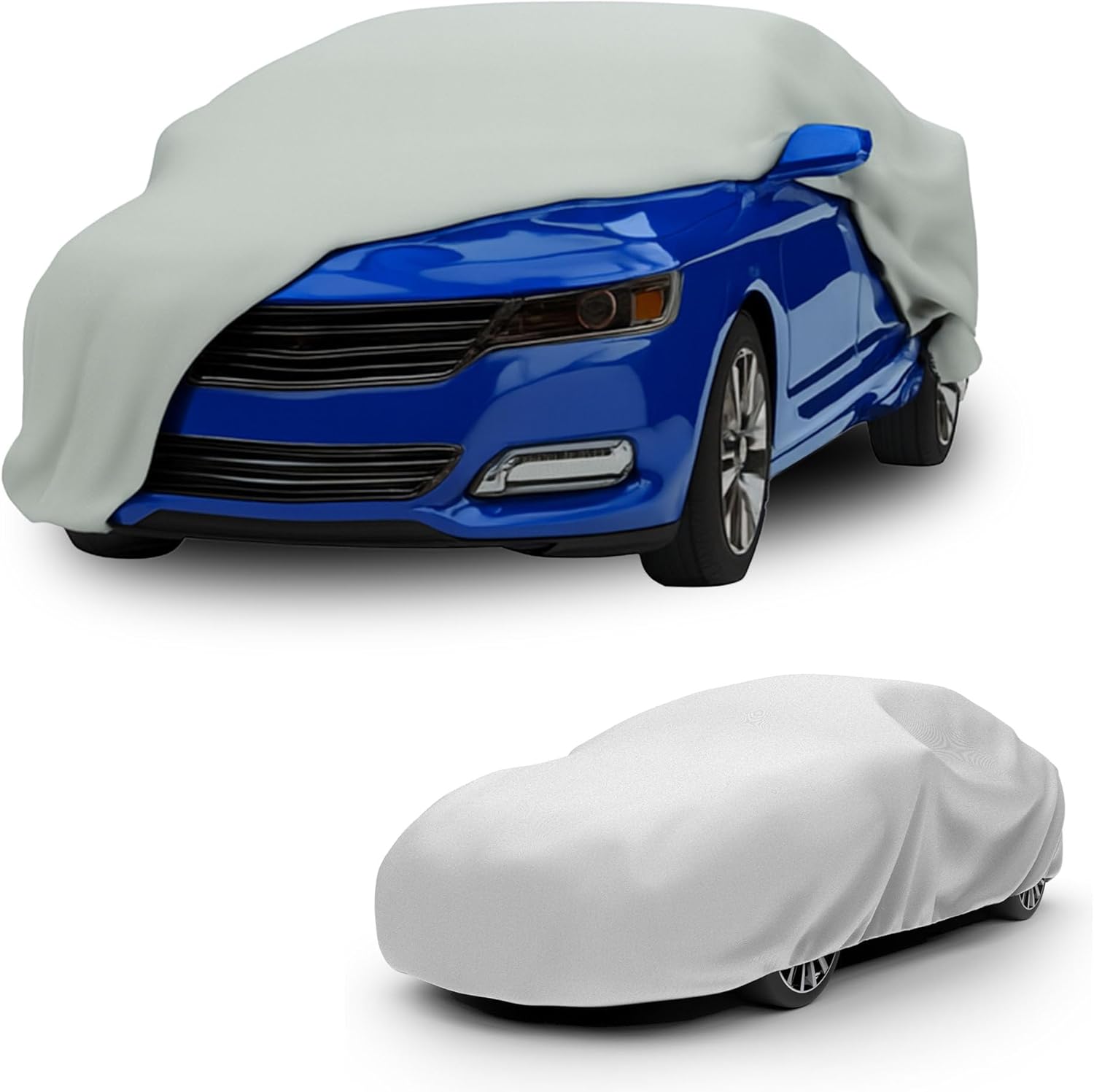 Budge Lite Car Cover, Indoor Protection, Breathable Dustproof Cover, Fits Full-Size Sedans up to 264 Inches, Gray, Size 5