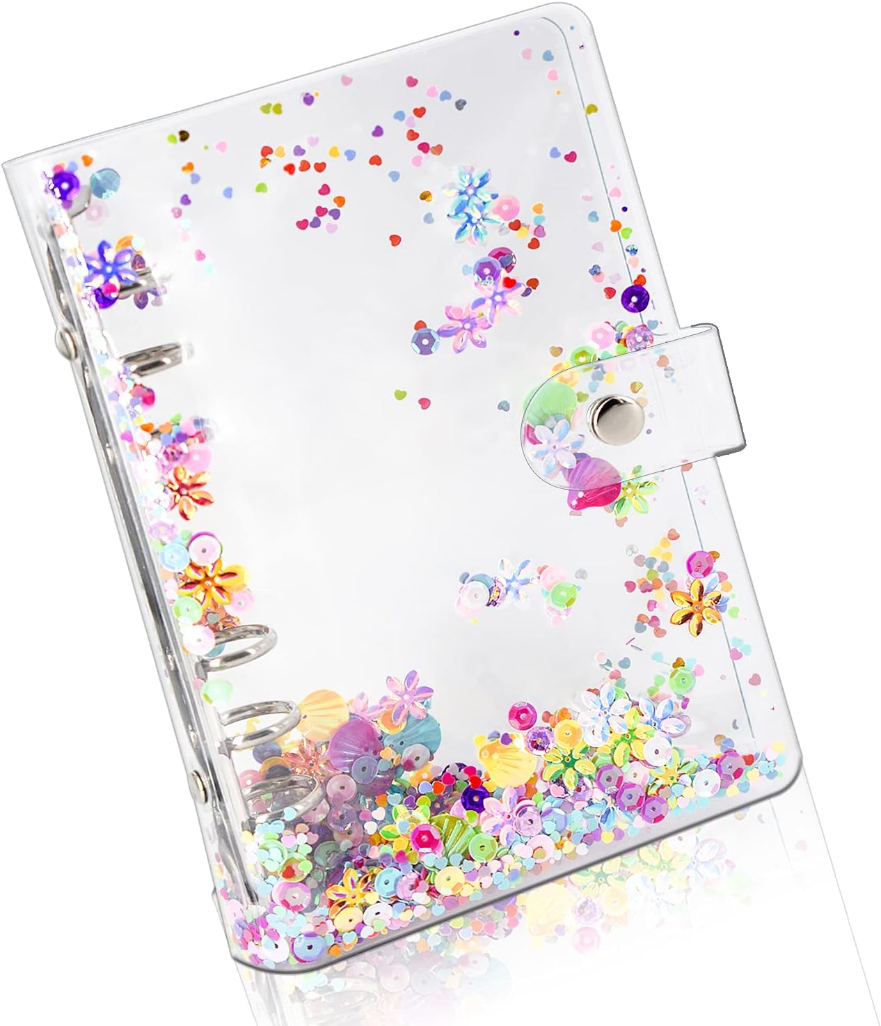 Smarpau A6 Binder Cover, Clear Soft PVC 6 Hole Ring Binder Refillable