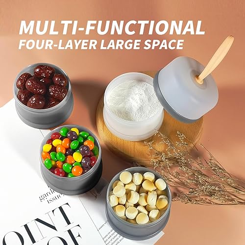 Miniatura 2 de Paquete de 2 dispensadores de fórmula para bebés sobre la marcha, contenedor portátil de fórmula para llevar, sin derrames, apilables, sin BPA, para