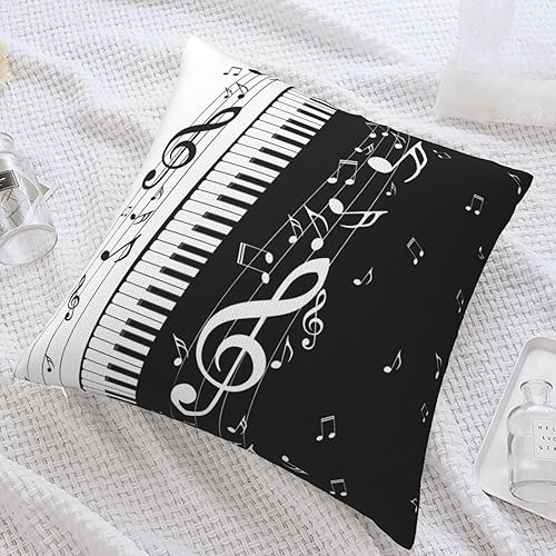 Miniatura 7 de Fundas de almohada cuadradas de 18 x 18 pulgadas con teclas de piano y notas musicales para el hogar, sofá, sala de estar, decoración exterior