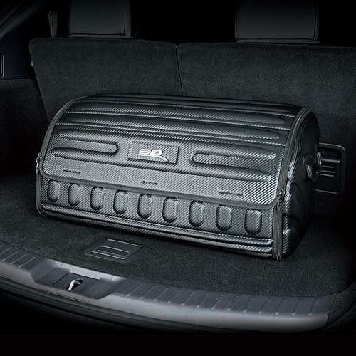 Miniatura 2 de 3D MAXpider Práctico organizador de maletero con tapa (negro), gran capacidad, impermeable, plegable, compatible con SUV, sedán y herramientas