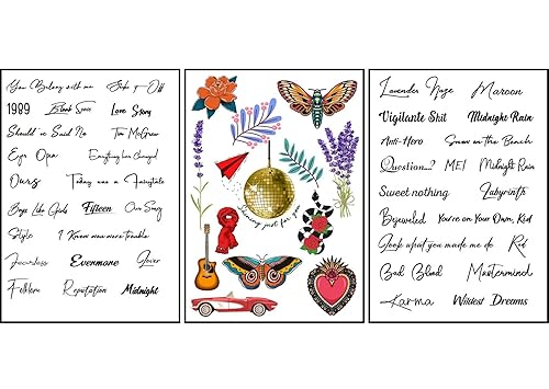 Miniatura 4 de Concierto de gira temporal de tatuajes "13" - Más de 100 tatuajes incluidos - Letras, canciones - Tatuaje extraíble, traje de concierto