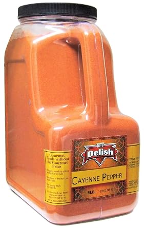 Cayenne Pepper Powder by Its Delish, 5 LBS Restaurant Gallon Size Jug With handle | All-Natural Red Pepper Powder for Cooking, Camping, and Meals | Kosher and Non-GMO