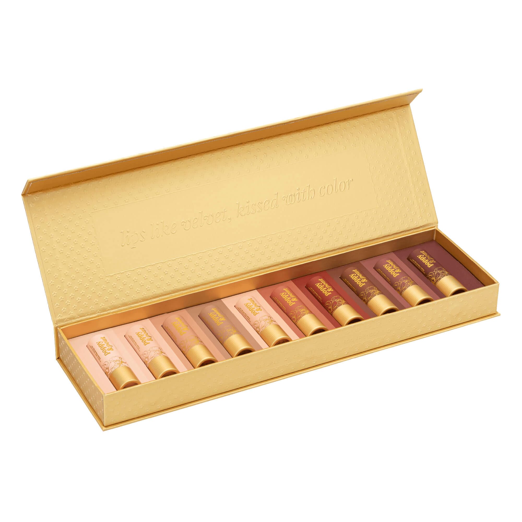 Poppy & Pout All Natural Lip Tints, Sustainable Cardboard Tubes, Hand-filled, Beeswax, Vitamin E, Coconut Oil, Cruelty Free (10pk Premium Gift Set)
